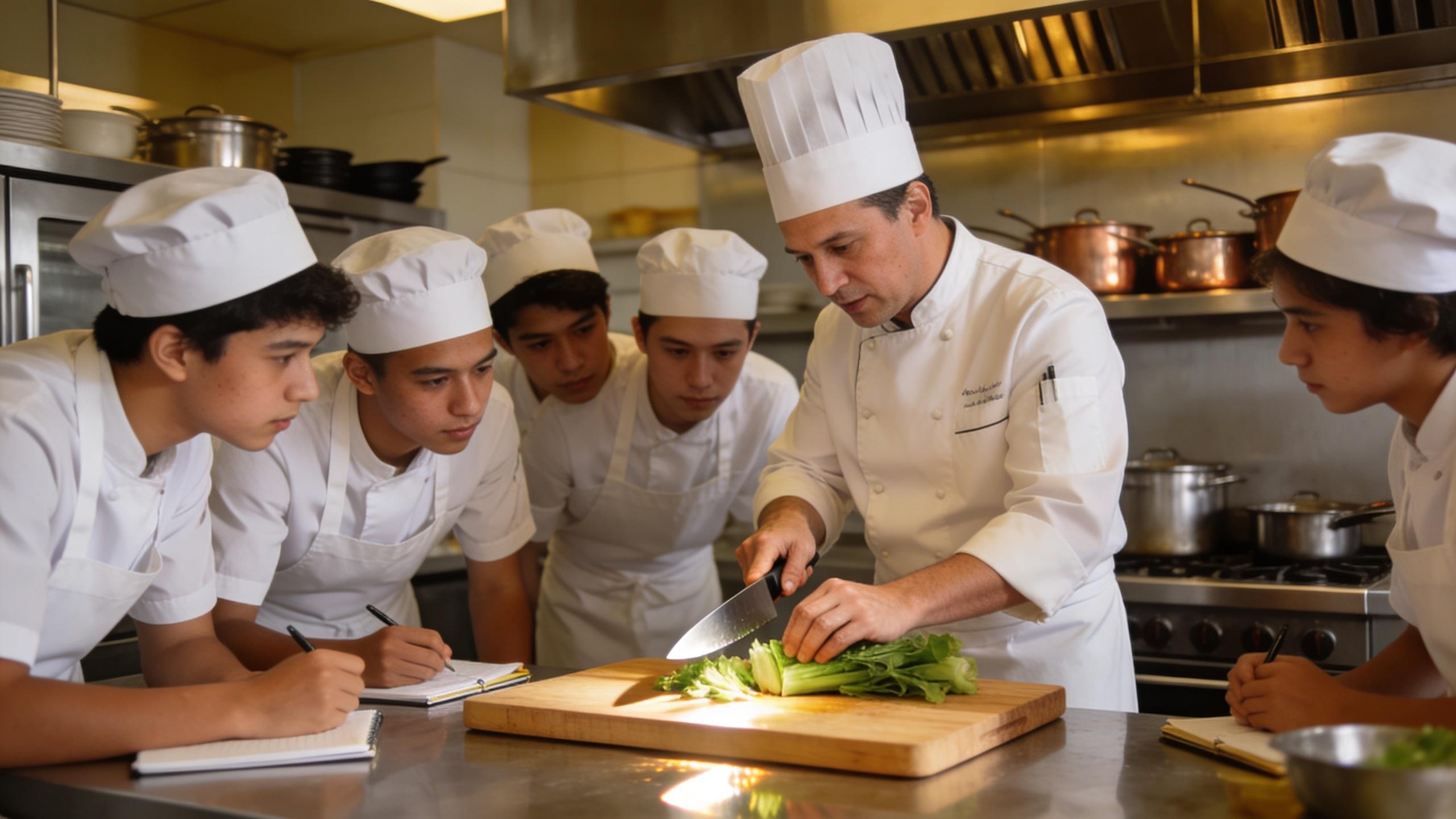 Culinary students in a cooking class